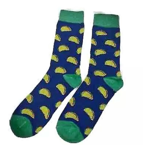 Juncture Mens Taco Printed Crew Socks Novelty Gift Crazy Fun OS - Picture 3 of 3